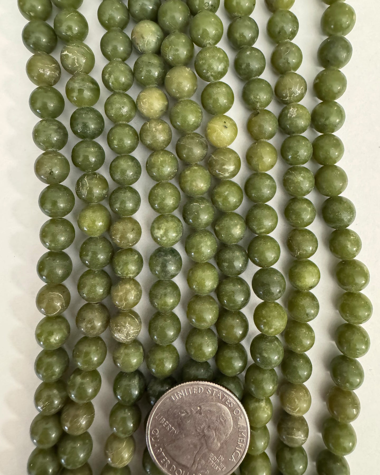 natural BC jade, 8mm round, 15