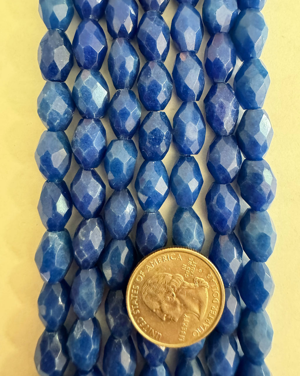 blue agate, 13x10mm faceted nugget, 15