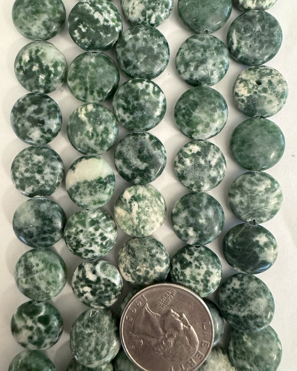 zing jiang jade, 14x14x7mm puff coin, 15