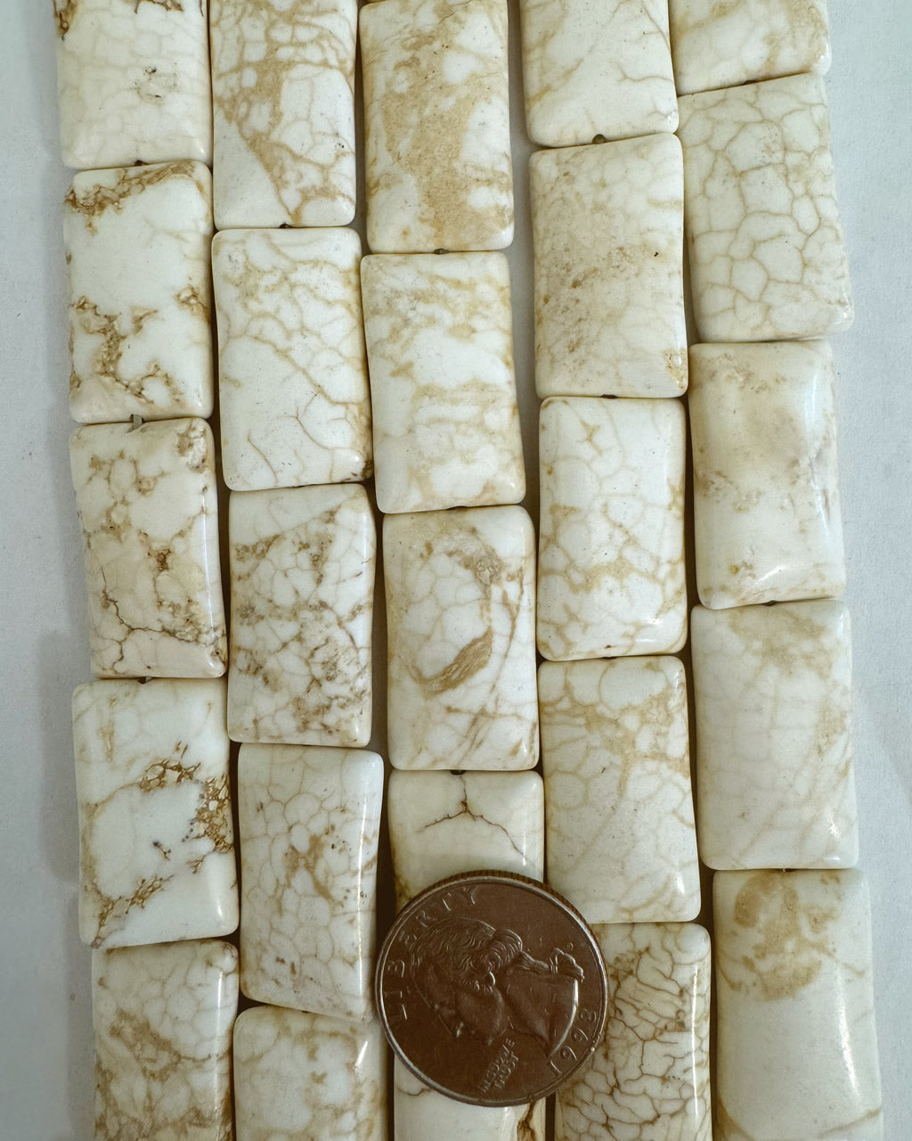 white turquoise, 29x18x9mm puff rectangle, 15