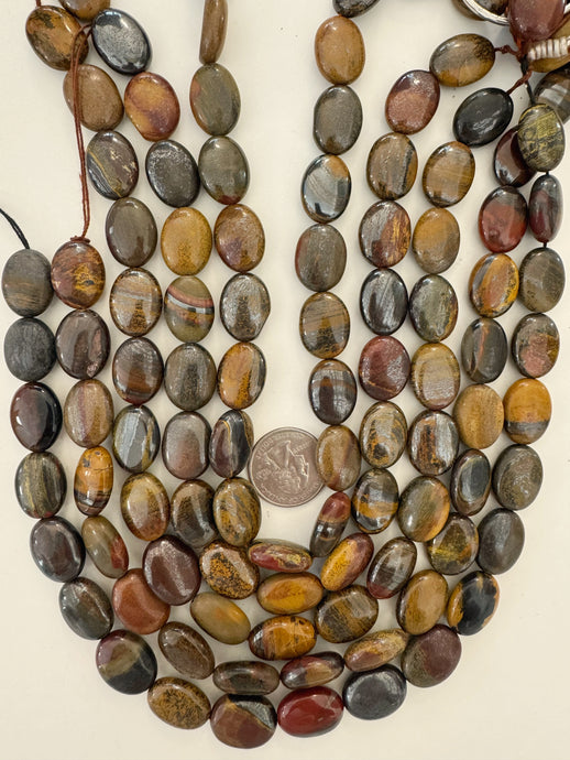 red wooden jasper, 20x15x8mm oval, 15