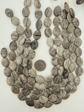 silver leaf jasper, 20x15x5mm oval, 15" strand, sold per strand