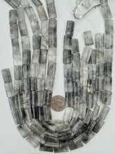 gray cloudy quartz, 20x12x6mm rectangle, 15" strand, sold per strand