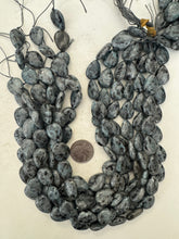color enhanced black labradorite: blue green, 20x14x7mm pear teardrop, 15" strand, sold per strand
