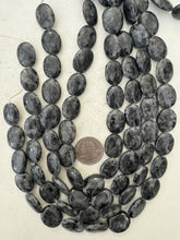 black labradorite, 20x14x7mm oval, 15" strand, sold per strand