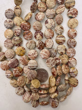 brown banded jasper, 16x16x5mm coin, 15" strand, sold per strand