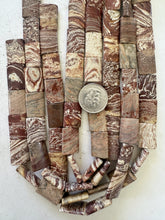 brown banded jasper, 21x15x5mm rectangle, 15" strand, sold per strand
