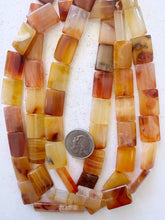 carnelian, 25x25x10mm rectangle, 15" strand, sold per strand