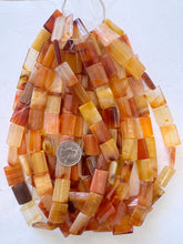carnelian, 25x25x10mm rectangle, 15" strand, sold per strand