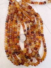 carnelian, 7mm cube, 15" strand, sold per strand (batch 1)