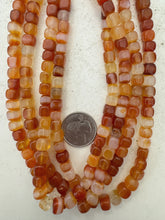 carnelian, 7mm cube, 15" strand, sold per strand (batch 2)