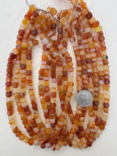 carnelian, 7mm cube, 15" strand, sold per strand (batch 2)