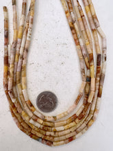 mexican crazy lace agate, 13x4mm tube, 15" strand, sold per strand