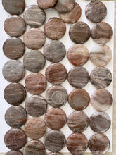 brown banded agate, 40x40x8mm coin, 15" strand, sold per strand