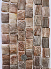 brown banded agate, 40x31x9mm rectangle, 15" strand, sold per strand