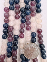 color enhanced quartz: blue purple pink, 8mm round, 15" strand, SOLD PER STRAND