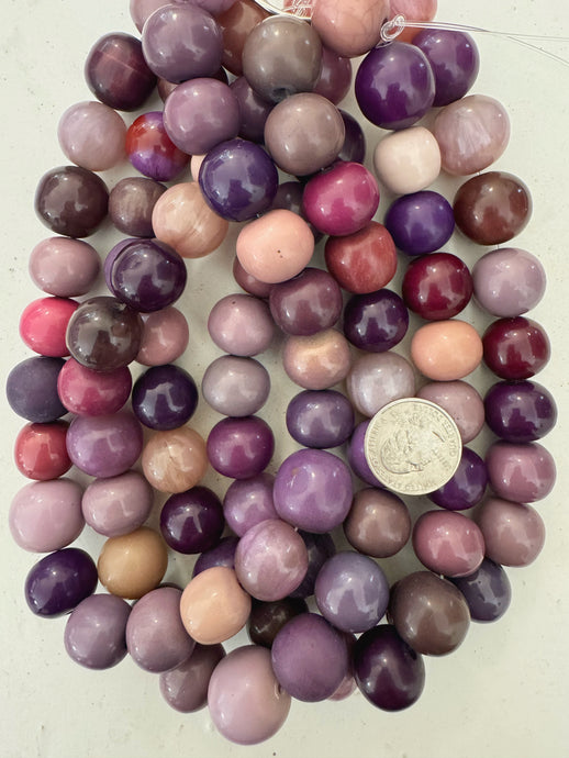 purple round mix, vintage look resin, 15