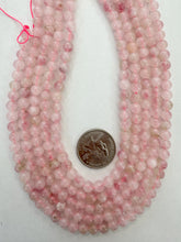 color enhanced rose quartz, 6mm round, 15" strand,  SOLD PER STRAND
