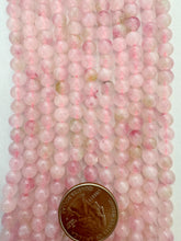 color enhanced rose quartz, 6mm round, 15" strand,  SOLD PER STRAND