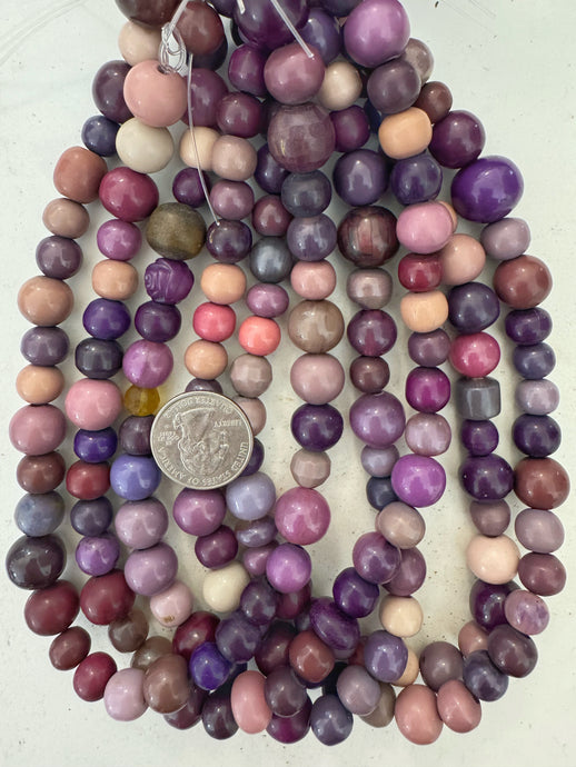 purple round mix, vintage look resin, 15