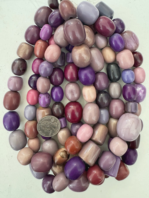 purple barrel mix, vintage look resin, 15