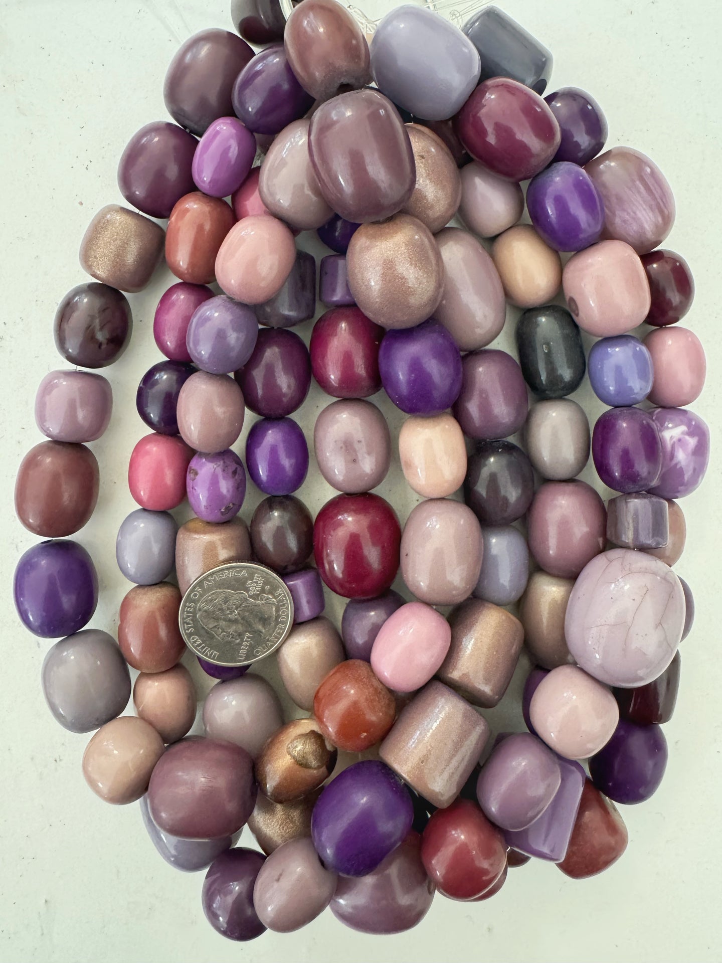 purple barrel mix, vintage look resin, 15