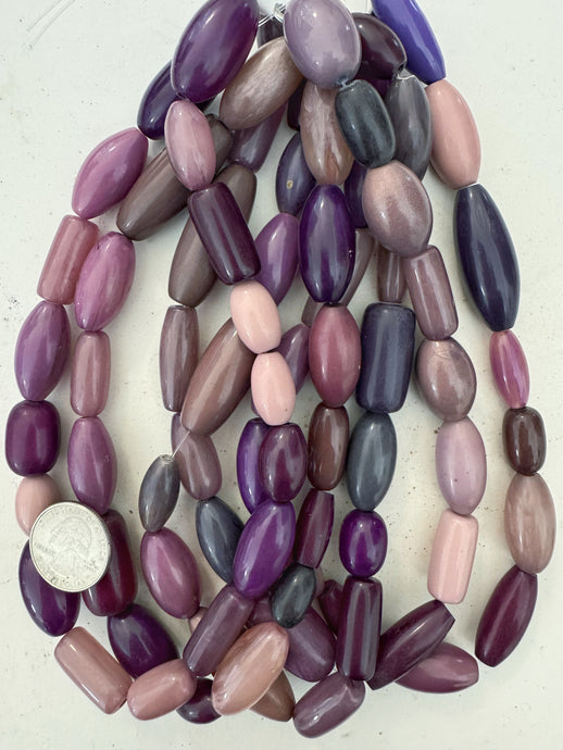 purple tube mix, vintage look resin, 15