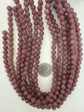 color enhanced dark pale ruby red quartz, 8mm round, 15" strand, sold per strand