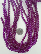 electric grape purple enhanced quartz, 6mm round, 15" strand, sold per strand