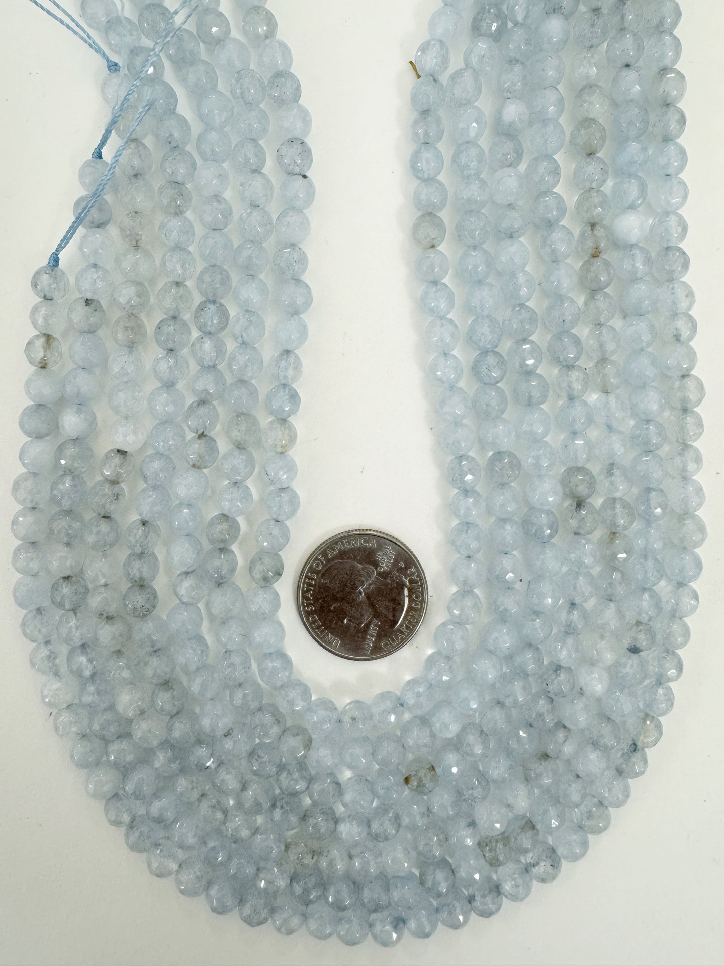 aquamarine, 6mm faceted round, 15