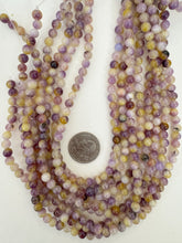 purple yellow color enhanced quartz, 6mm round, 15" strand, sold per strand