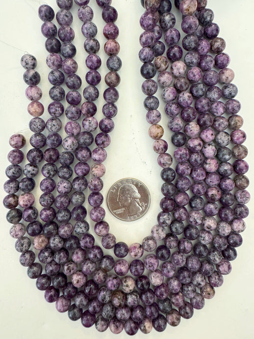 grape purple color enhanced serpentine, 8mm round, 15