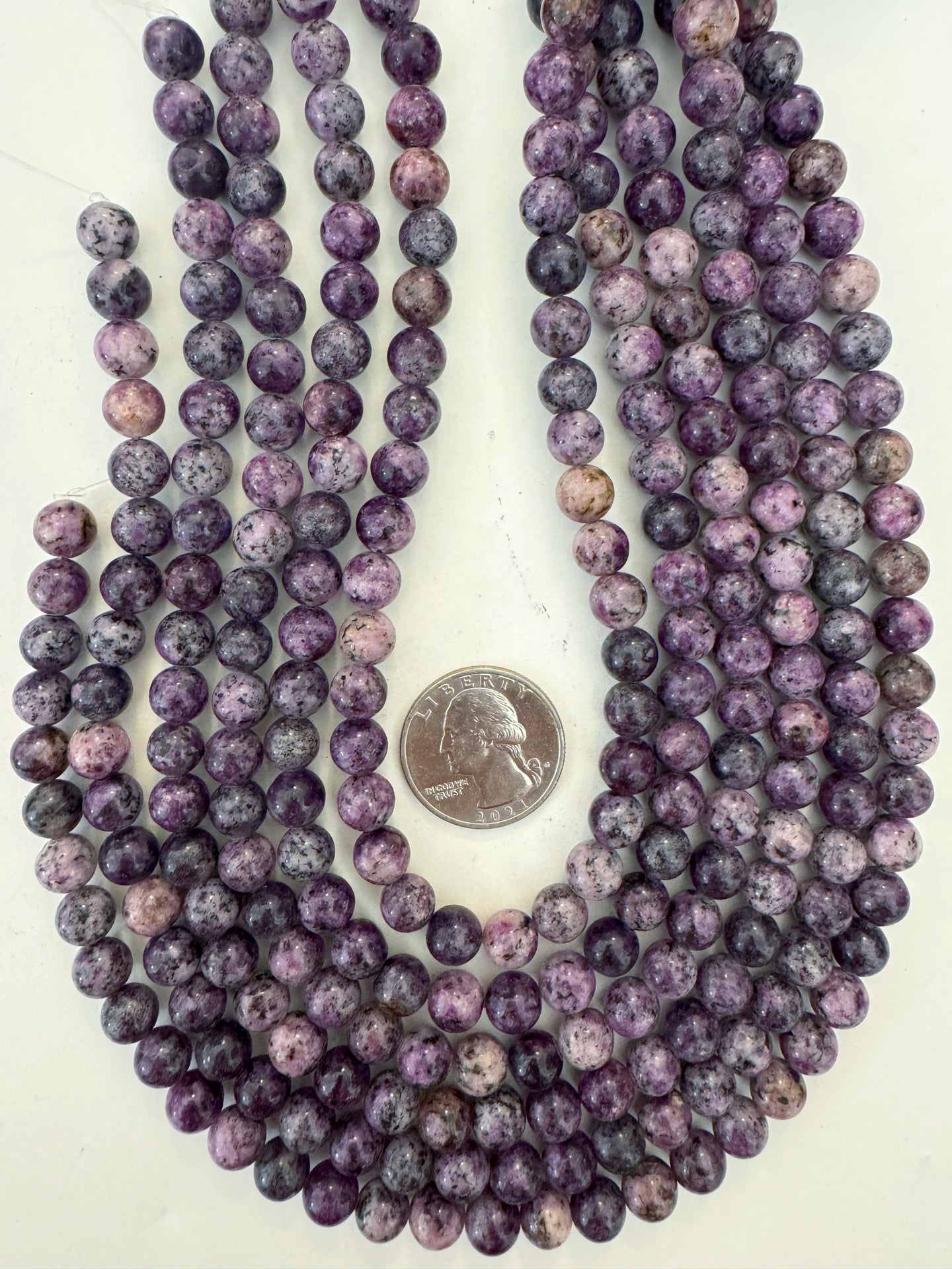 grape purple color enhanced serpentine, 8mm round, 15