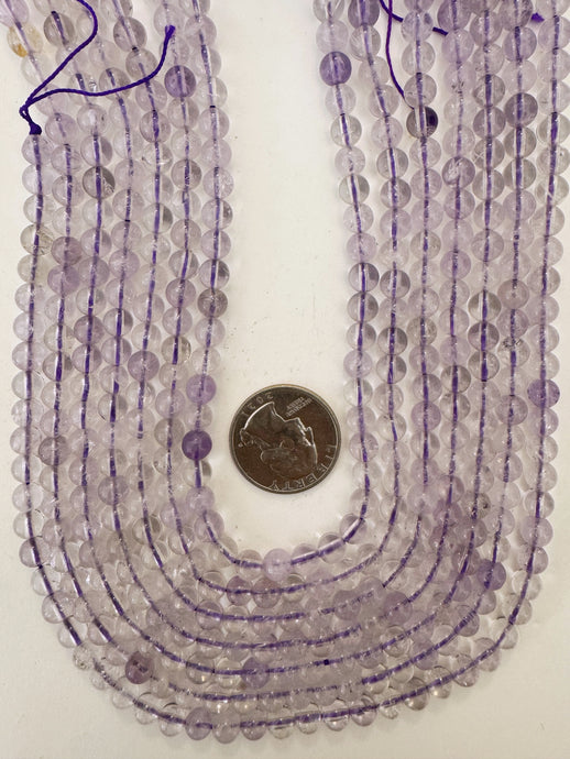amethyst, 6mm round, 15