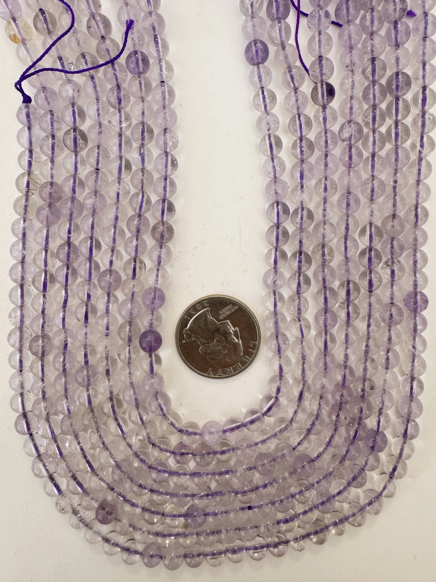 amethyst, 6mm round, 15