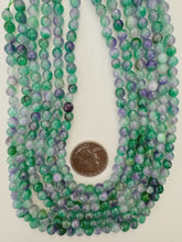green grape purple color enhanced quartz, 6mm faceted round, 15" strand, sold per strand