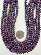 royal purple color enhanced serpentine, 6mm faceted round, 15" strand, sold per strand