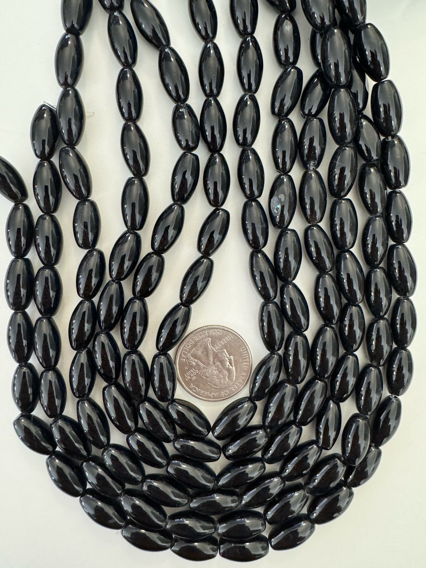 onyx, 16x7mm bowed rice tube, 15