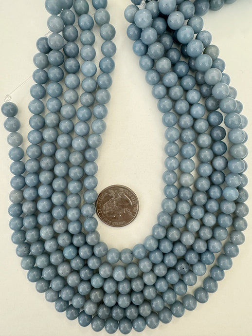 angelite quartz, 8mm round, 15