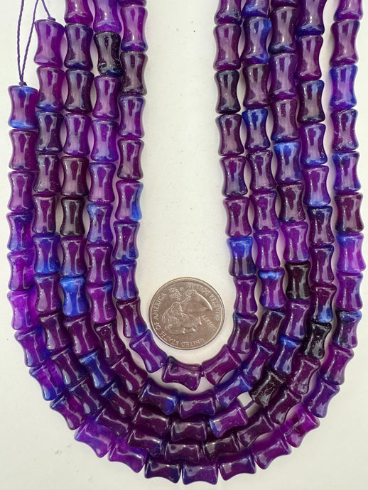 grape purple blueberry blue color enhanced quartz, 12x8mm concave tube, 15