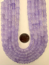 pale lavender purple color enhanced quartz, 12x8mm concave tube, 15" strand, sold per strand