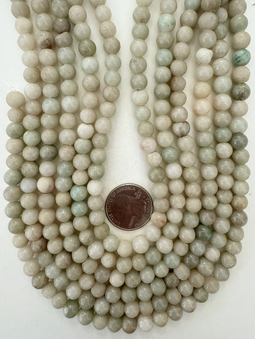 natural jade, 8mm round, 15