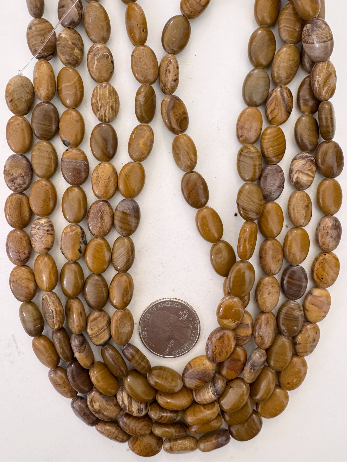 picture jasper, 14x10x6mm oval, 15