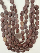 dark muted red jasper, 19x14x6mm oval, 15" strand, sold per strand, surface wear