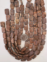 dark muted red jasper, 18x13x5mm rectangle, 15" strand, sold per strand, surface wear