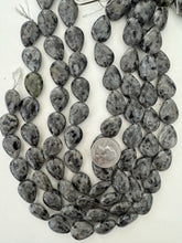 black labradorite, 20x16x7mm pear teardrop, 15" strand, sold per strand (batch 1)