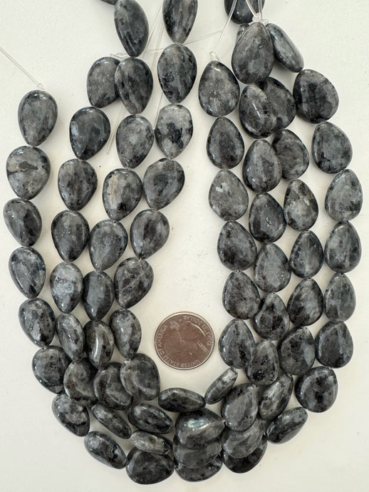 black labradorite, 20x16x7mm pear teardrop, 15