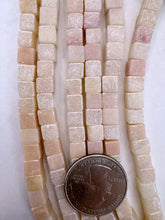 pink opal, 6mm cube, 15" strand,  SOLD PER STRAND
