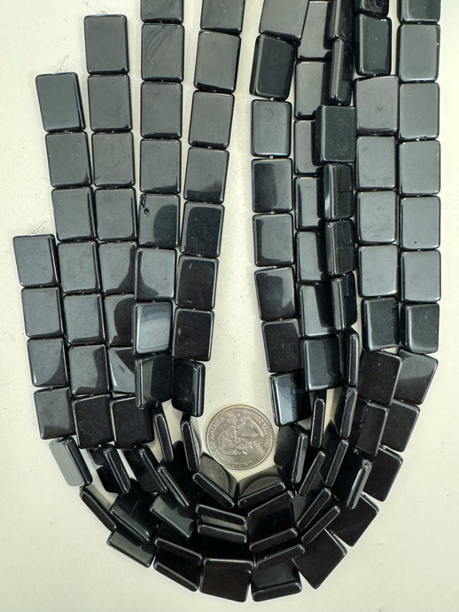 black, single color, vintage look glass, 17x13x3mm rectangle, 15