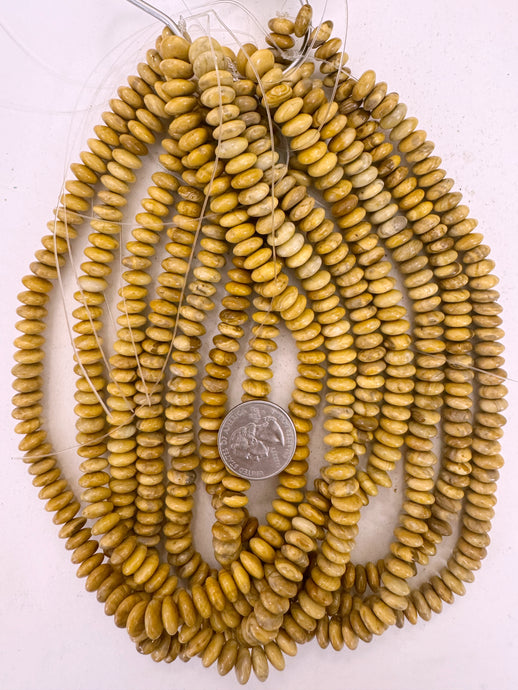 yellow jasper, 9x4mm rondelle, 15